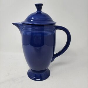 Vintage 1936-1951 Fiesta Cobalt Coffeepot Fiestaware USA 10 3/8"No Chips Retired